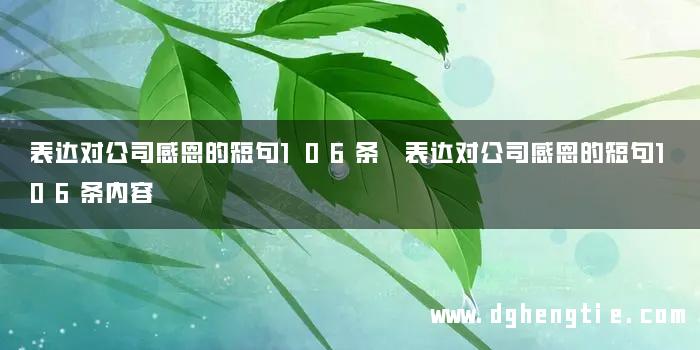 表达对公司感恩的短句106条 表达对公司感恩的短句106条内容